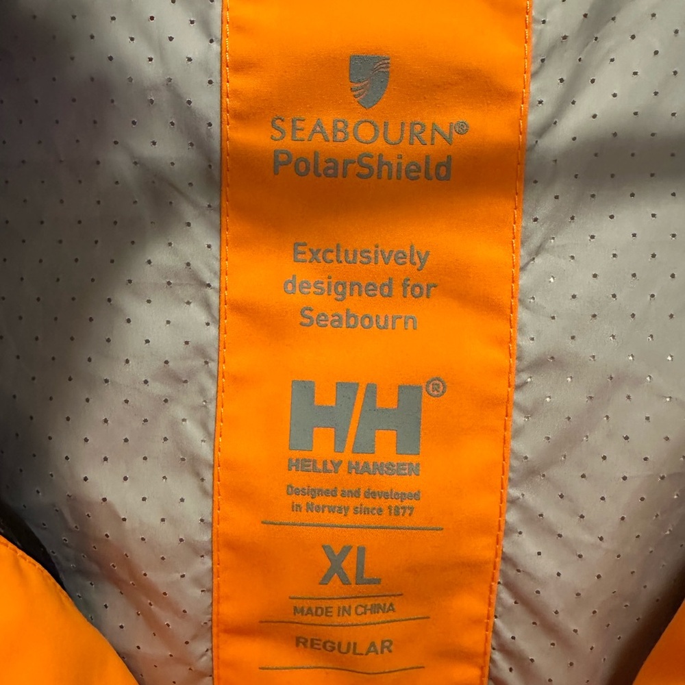 Helly Hansen seabourn men’s Size XL Orange , polar shield Performance Jacket - Picture 13 of 15